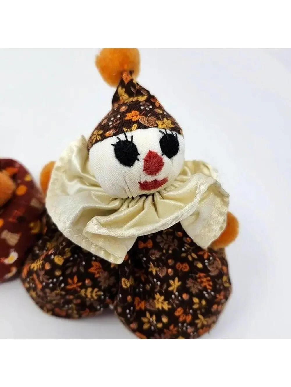 Vintage Handmade Clown Plush Dolls - Set of 2